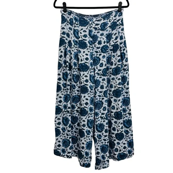 Free People Lady Lady Printed Pants Wide Leg Flowy Cropped Pockets - Picture 3 of 13